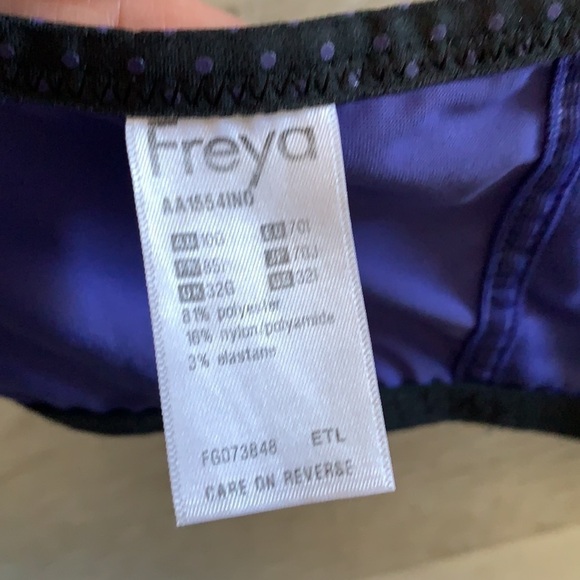Freya Deco Dot Moulded Underwire Bra polka dot purple black size 32 I‎ - Picture 6 of 11
